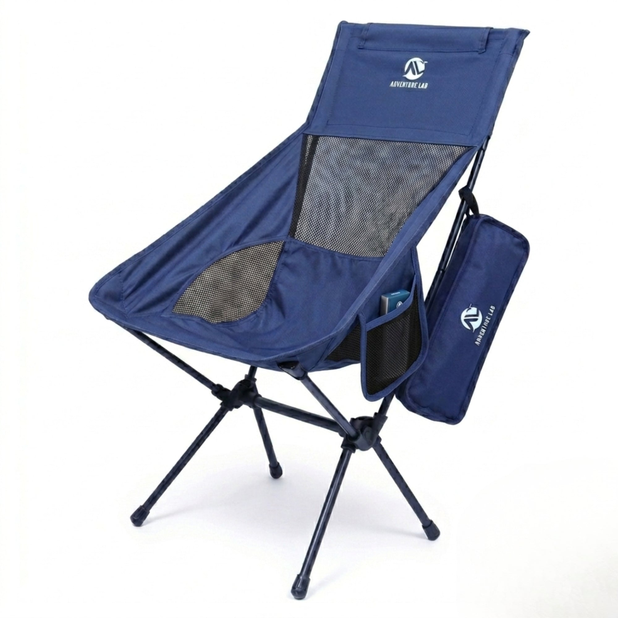Adventure Lab Folding Camping Chair | Lightweight Portable Outdoor Chair with Carry Bag | Heavy Duty Foldable Camping Chair Supports 150 kg | Compact Chair for Camping, Beach, Picnic, Hiking & Fishing